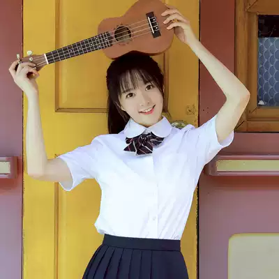 Xingnai white shirt female student college style summer collar large size Joker Japanese jk short sleeve Korean uniform shirt