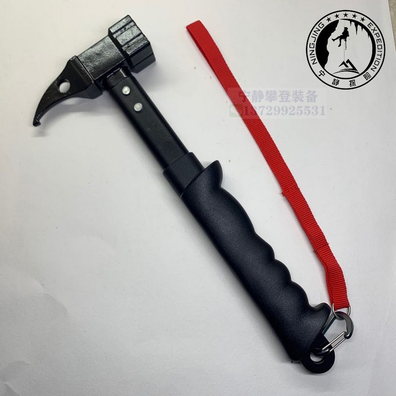 Domestic boutique all black 750g aluminum alloy caving hammer rock climbing mountaineering rescue rock hammer stream drop hammer spot