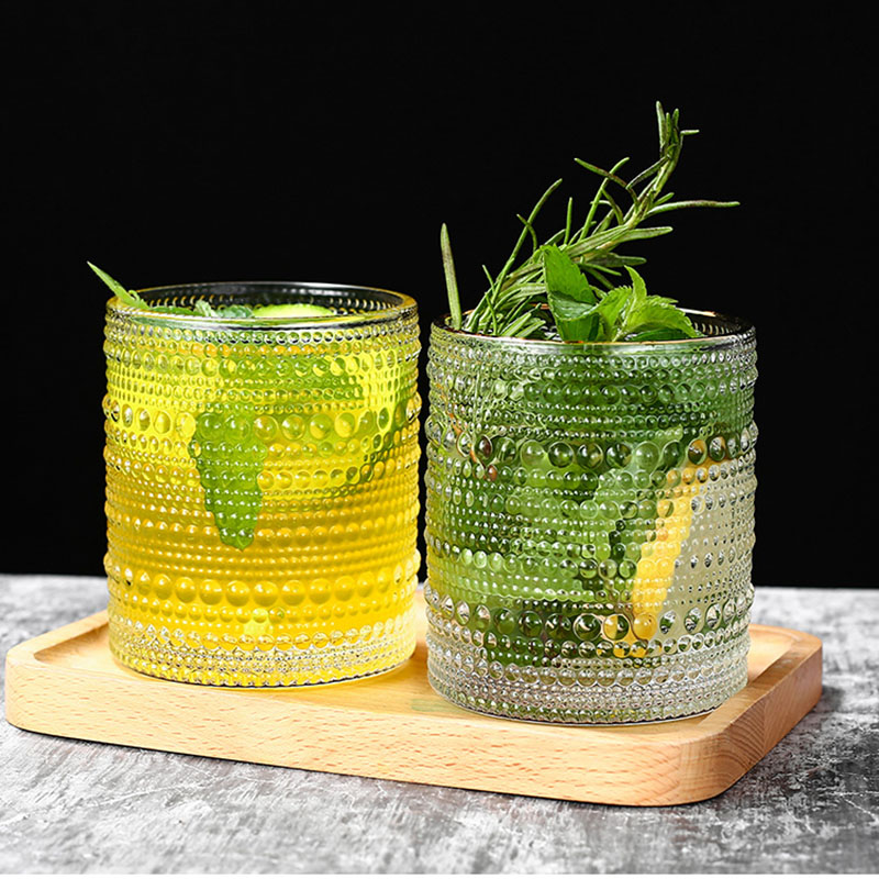 ins Red Red Restore Phnom - edge Glass Pearl - point Flower Cup High - end Restaurant Cold Drink Cup Juice Cup