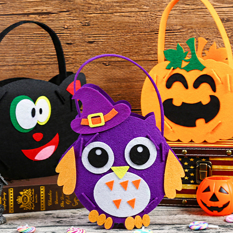 Halloween Candy Bag Diy Children Handmade Materials Bag Unwoven Fabric New Cartoon Candy Bag Small Props