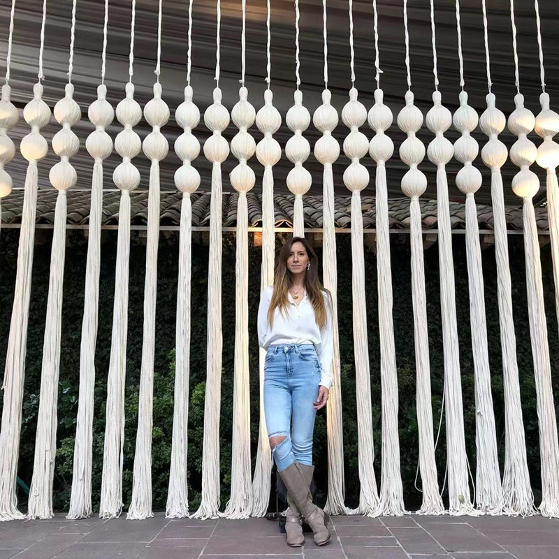 Hand-Woven Hanging Decoration Bohemian Tapestry Large Cotton Rope Decoration Wedding Arrangement Nordic Minimalist Style Hand-Woven Hanging Decoration Bohemian Tapestry Large Cotton Rope Decoration Wedding Arrangement Nordic Minimalist Style