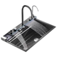 Govos Whale Digital Display Sink Kitchen 304 Stainless Steel Vegetable Washing Basin Household Thickened Large Single-Tank Integrated Dishwashing Sink