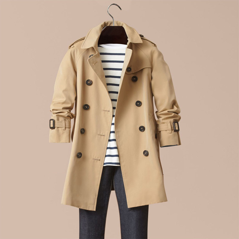 Children's windbreaker jacket boys 2022 new Korean version of the spring and autumn clothing casual medium and long version of the Western style in the big boy British style