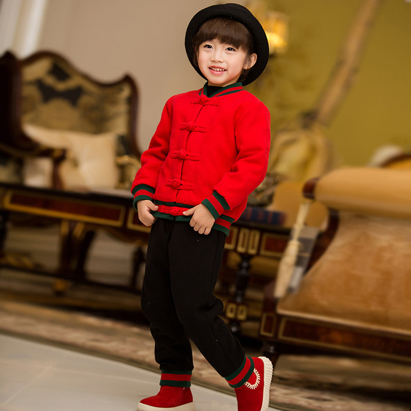 Children's Tangdress Boy China Winter 2022 new dress girls clothes thicken clothes
