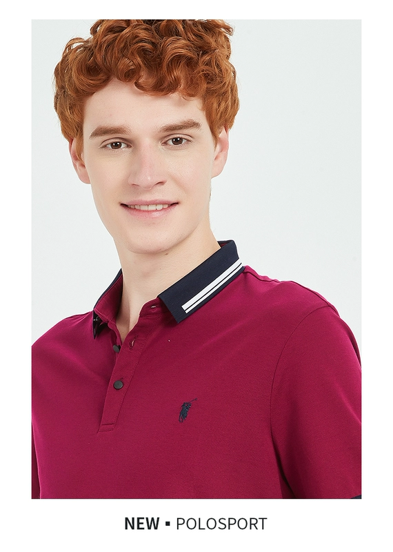 Áo thun thể thao nam Polo Áo sơ mi công sở mùa hè giản dị thêu ve áo màu rắn Áo thun nam ngắn tay áo polo - Polo áo thun nam có cổ hàng hiệu