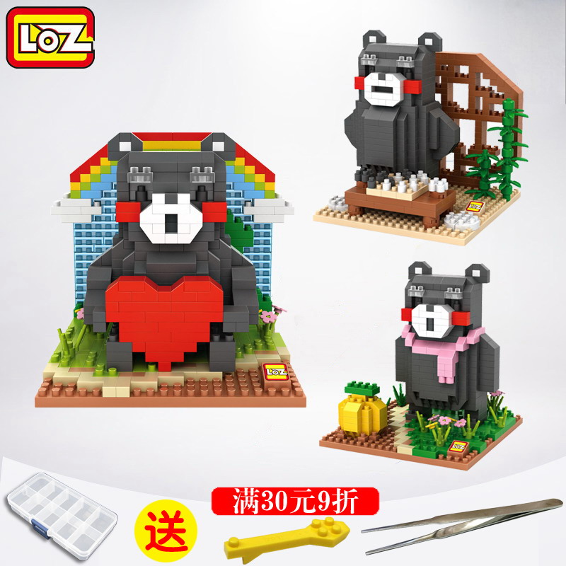 loz small particle diamond building blocks genuine Kumamon insert toys kumamon cartoon assembly doll ornaments
