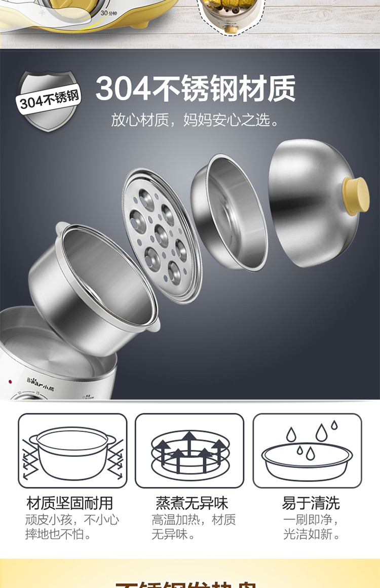 xửng hấp Cubs luộc trứng hấp tự động tắt mini đôi nhà luộc trứng ăn sáng máy chiên trứng tạo tác - Nồi trứng 	nồi lẩu mini bear