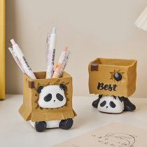 Cadeau de naissance donnant création mignon panda porte-stylo balançoire bureau pièce bureau contenant un petit cadeau détudiant de grande capacité