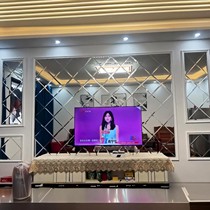 Customized art glass mirror for living room TV background wall rhombus mirror hotel restaurant KTV wall decorative mirror