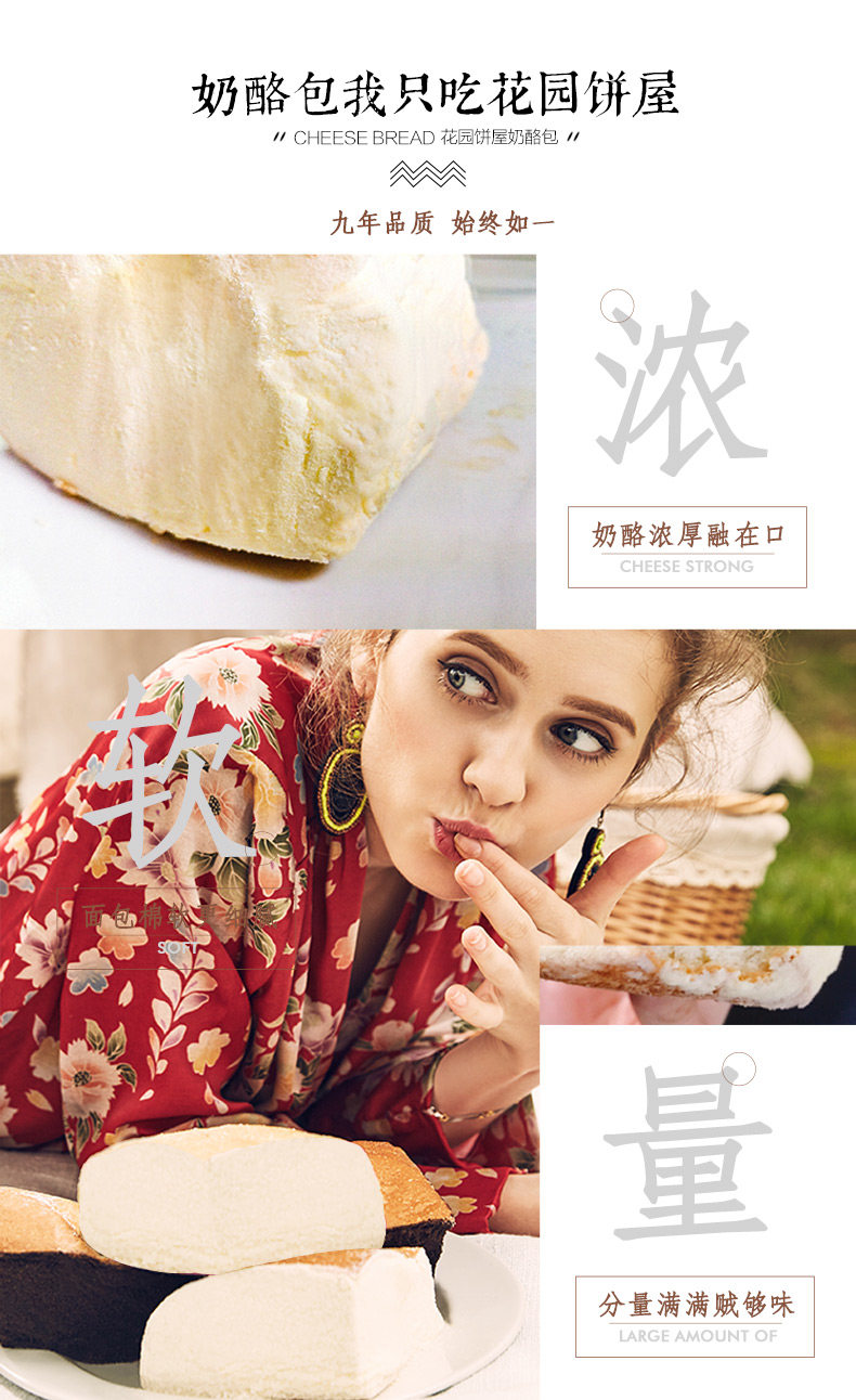 超人气网红 苏州花园饼屋 奶酪包 120g*4个 图7