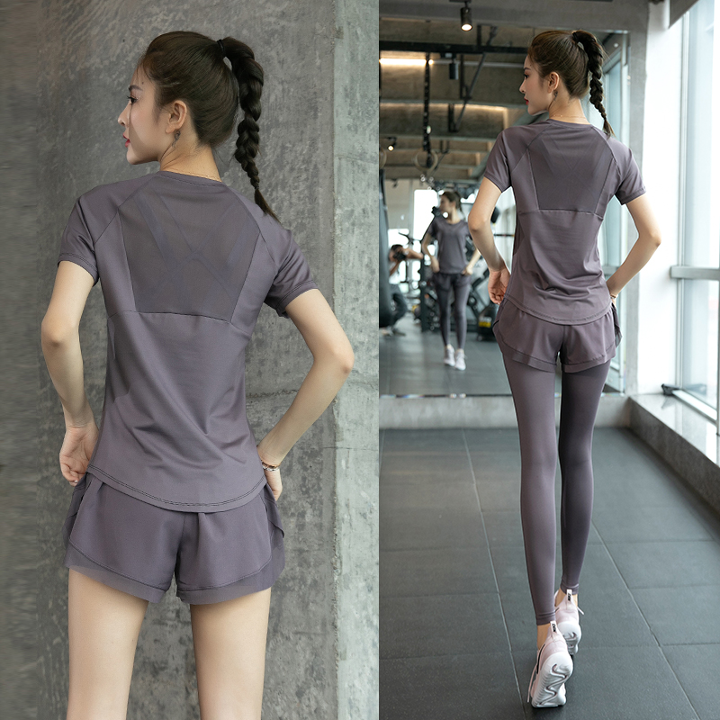 Sports suit women's summer thin loose large size breathable quick-drying clothes Professional high-end gym running yoga clothes