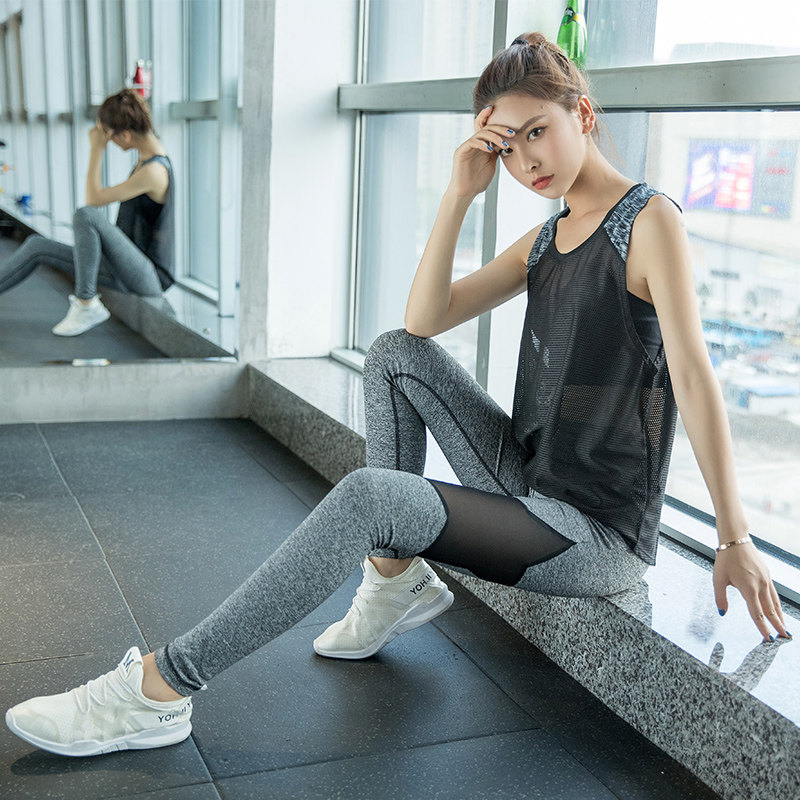 Yoga Suit Women's Summer Thin Style Fashion Sexy Vest Hooded Sweatshirt Speed Jersey Fitness Room Running Suit Sport Suit Women