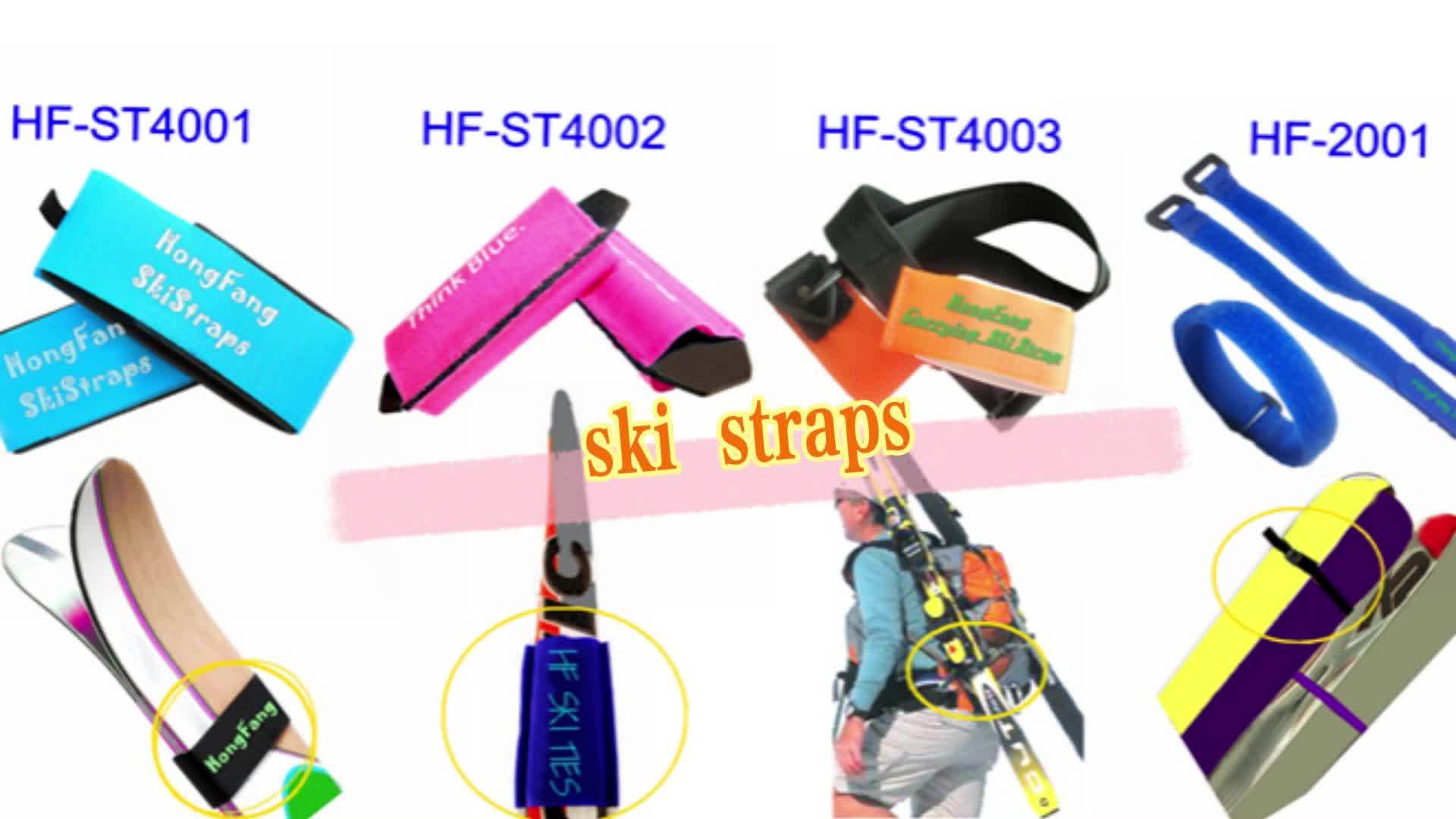 Custom Logo Printed Hook And Loop Nordic Alpine Ski Straps / Alpine Ski Bindings / Ski Snowboard