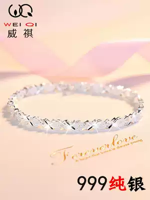 999 sterling silver bracelet female ins niche design light luxury bracelet Girlfriends jewelry Tanabata Valentine's Day gift to girlfriend