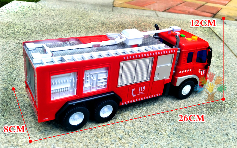 Xe cứu hỏa đồ chơi lớn nâng cậu bé thang cần cẩu mô hình âm thanh và nhạc nhẹ quán tính mô phỏng xe cứu hỏa - Đồ chơi điều khiển từ xa đồ chơi em bé