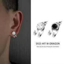 Zircon stud earrings mens trend a single sex male temperament female starry couple earrings 2021 new trend