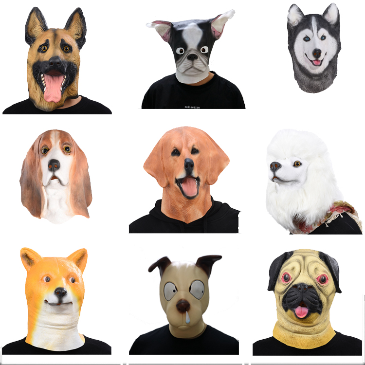 ハロウィン 動物マスク 仮装 大人用 虎 ハスキー ラテックスマスク ヘッドカバー 動物 ゴールデンレトリバー 犬 頭