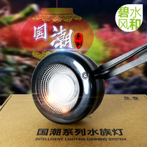 Blue water wind and stream lights native goldfish bursting algae downlight dimming color rat fish three lakes aquatic plants fish tank landscaping lights