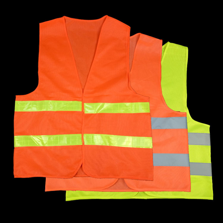 Dệt kim vải phản quang vest có thể được in cam phản quang vest trang web huỳnh quang quần áo vệ sinh phản chiếu vest áo len thu đông