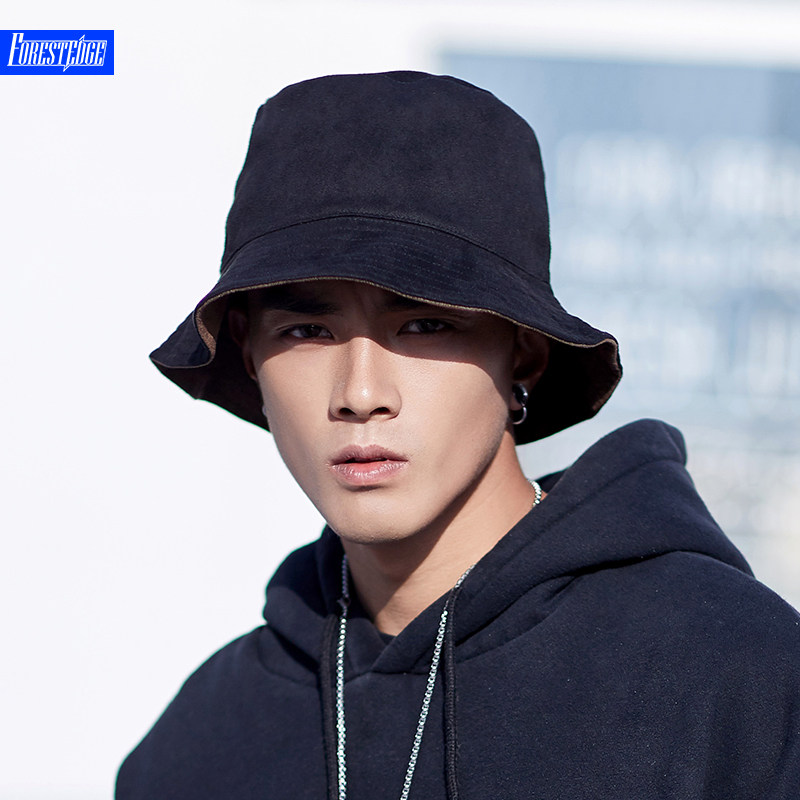 Autumn Winter Great Hat hat Men's suede Double face Fisherman hat Han version 100 hitch Tide Cards Daily Basin Cap Thickened Warm