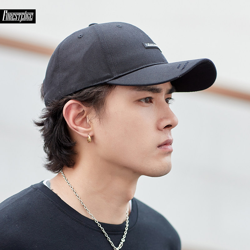 Hat men's Korean version of the baseball cap all-match tide brand spring and summer peaked cap hip-hop cover face sun protection big head circumference sun hat