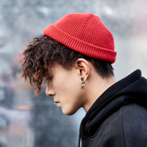 Winter hat mens melon skin hat short Korean version of the tide knitted wool hat Retro Yuppie rogue hip hop Baotou cold hat