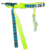 momobobi new childrens belt personalized trend double layer double strip color buckle decoration hip-hop style pendant trend