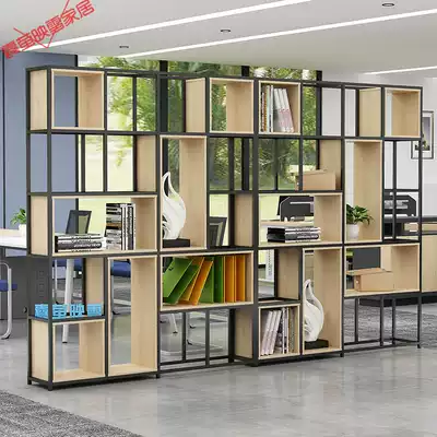 Hollow file cabinet Office partition cabinet Storage information cabinet Display display cabinet storage lattice cabinet iron frame bookshelf