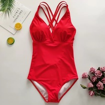 Net red gathers thin conjoined bikini fashion swimsuit 1033