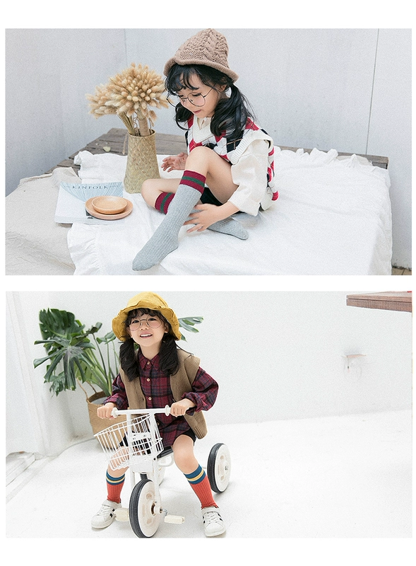 Tất trẻ em, cotton, cọc trẻ em, vớ dày, bé gái, vớ, vớ hoang dã Hàn Quốc, vớ trẻ em lớn