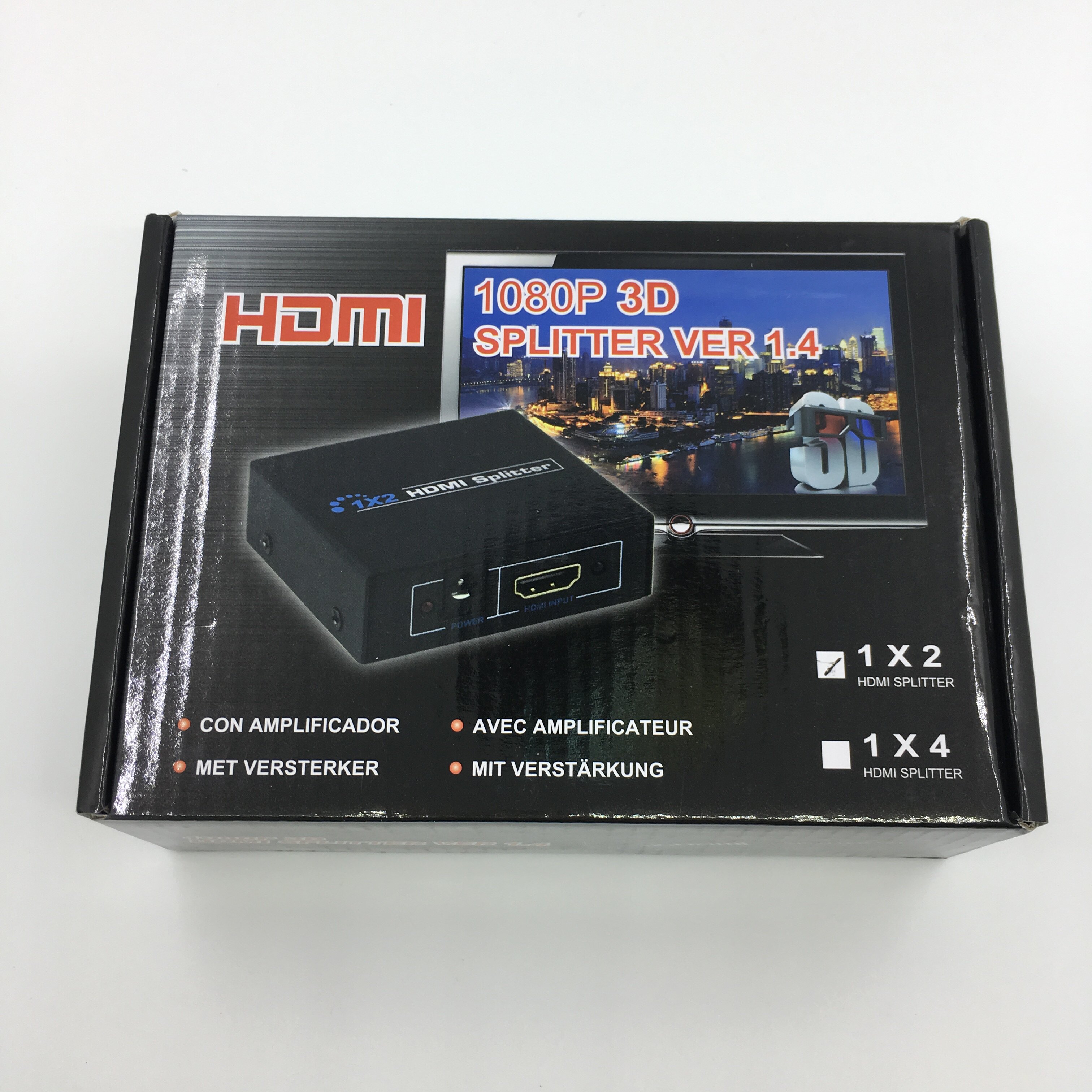 HDMI splitter 1 in 2 out 1 in 2 out HD HDMI splitter with power support 3D