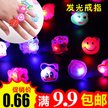 Local stall New Childrens Day glowing toy LED flashing ring Cartoon ring glowing finger light