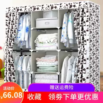 Simple assembly thickened non-woven cloth wardrobe children's clothes locker thickened reinforced composite steel frame wardrobe