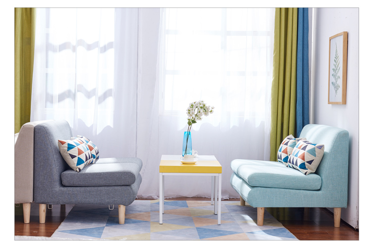 Đôi sofa sofa vải căn hộ nhỏ ban công phòng ngủ nhỏ đơn sofa cả bình thường và đơn giản Bắc Âu nhỏ - Ghế sô pha sofa mây