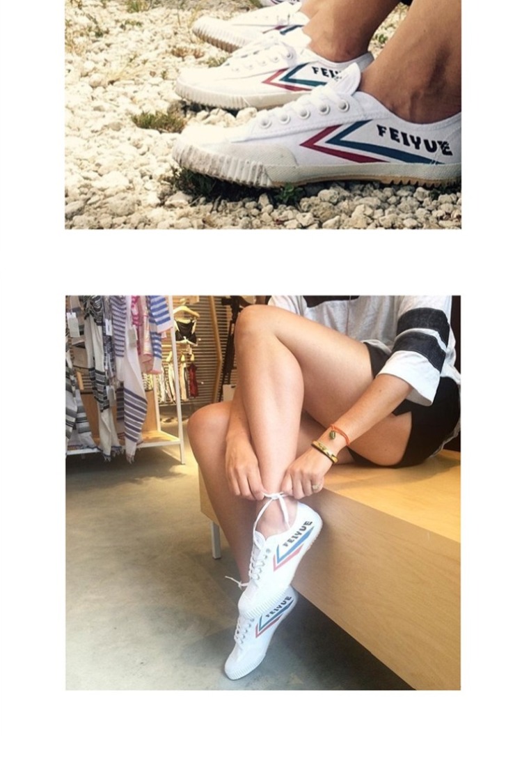Shanghai Feiyue 2017 mới cổ điển đỏ và xanh tiêu chuẩn giày nhỏ màu trắng giày thể thao đôi nam nữ giày vải phiên bản châu Âu giày da thể thao