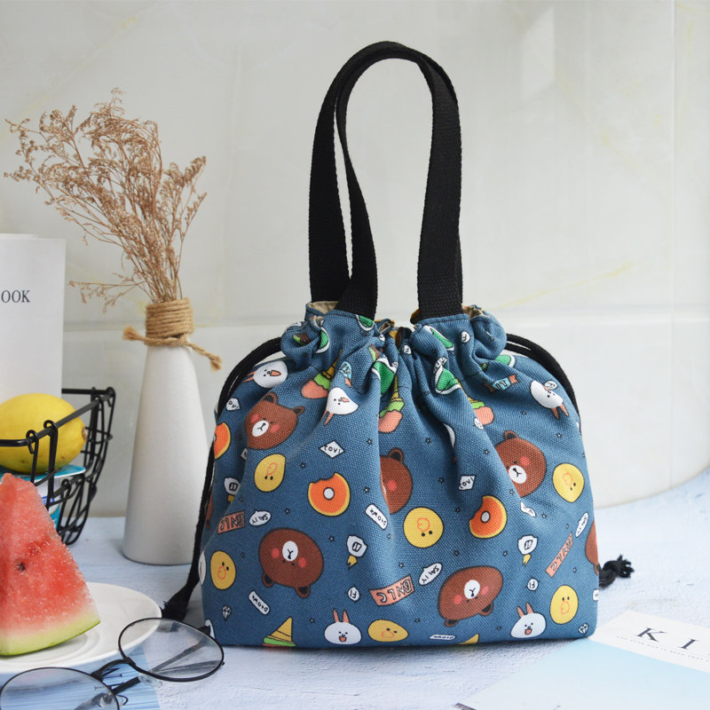 Day-style lunch box with large capacity waterproof and anti-oil hand bag Lunch Box Bag boxed Lunch Bag Lady-Taobao