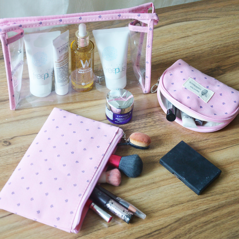 Lacquer home Three sets of make-up packs ins superfire net red containing bag small number portable shell type Lazy person