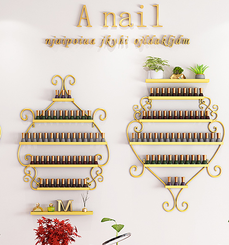 Rack-A-oil rubber shelving object wall-mounted shelf wall art rack shelving rack tennis medecor display red iron nail polish