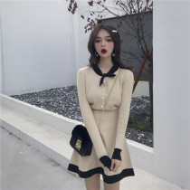 Spring and autumn clothes 2022 new foreign goddess slimming net red sweater suit trendy fashion temperament two-piece gentle wind