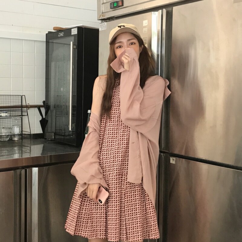 European Station Summer Women's Suit Versatile Western School Age-Reducing Small Camisole Cardigan Hyuna Two-piece Set Femininity Looks Slim and Trendy - Taobao