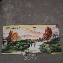 Calligraphy and painting embroidery machine embroidery brocade cloth painting silk painting living room decoration landscape picture rich water long flowing banner new style