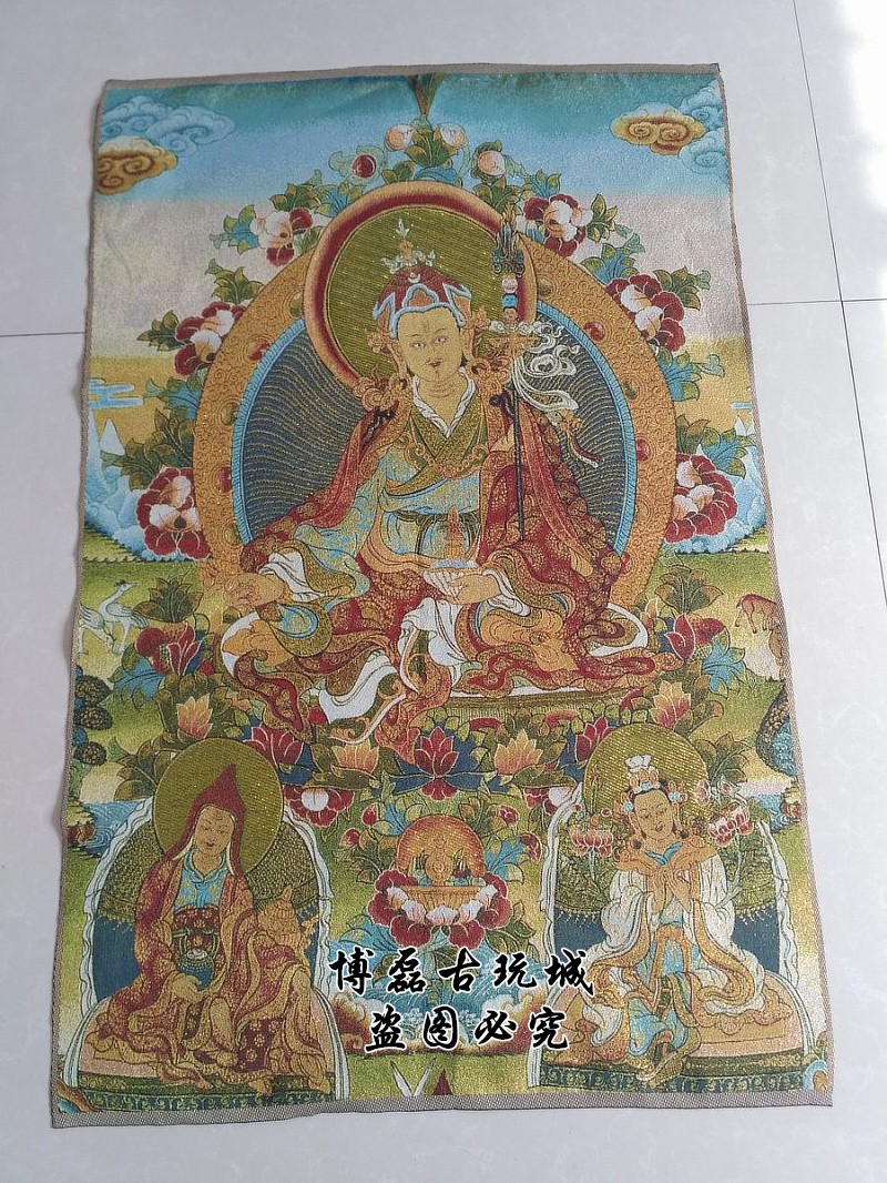 Ancient Play Hide and Tang Card Embroidery Lotus Master Three Revered Lotus Peanuts Master Hang Paintings of Tang Card characters Bu Paints