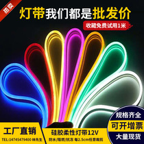 LED flexible silicone neon light strip 12v outdoor waterproof signature shape super bright light strip