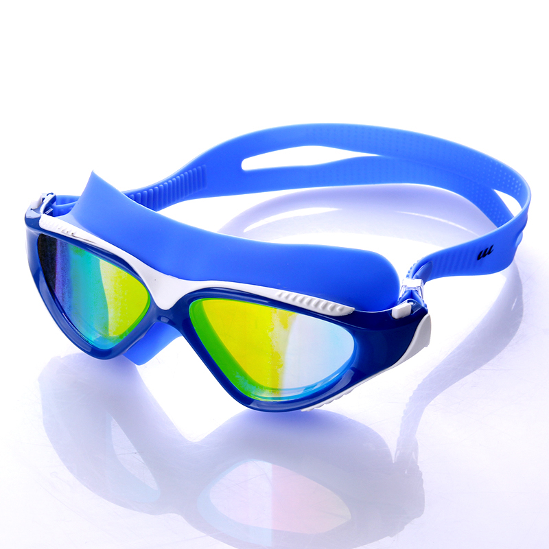 Flying fish coated swimming goggles HD anti-fog myopia waterproof large frame swimming goggles flat light degree swimming glasses male and female