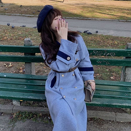 Шерстяной плащ, костюм, кашемировое длинное пальто, 2021 года, средней длины