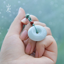 Qingjiang water natural Myanmar A goods jadeite safe buckle pendant Jade guarantee safe necklace for mother gift woman