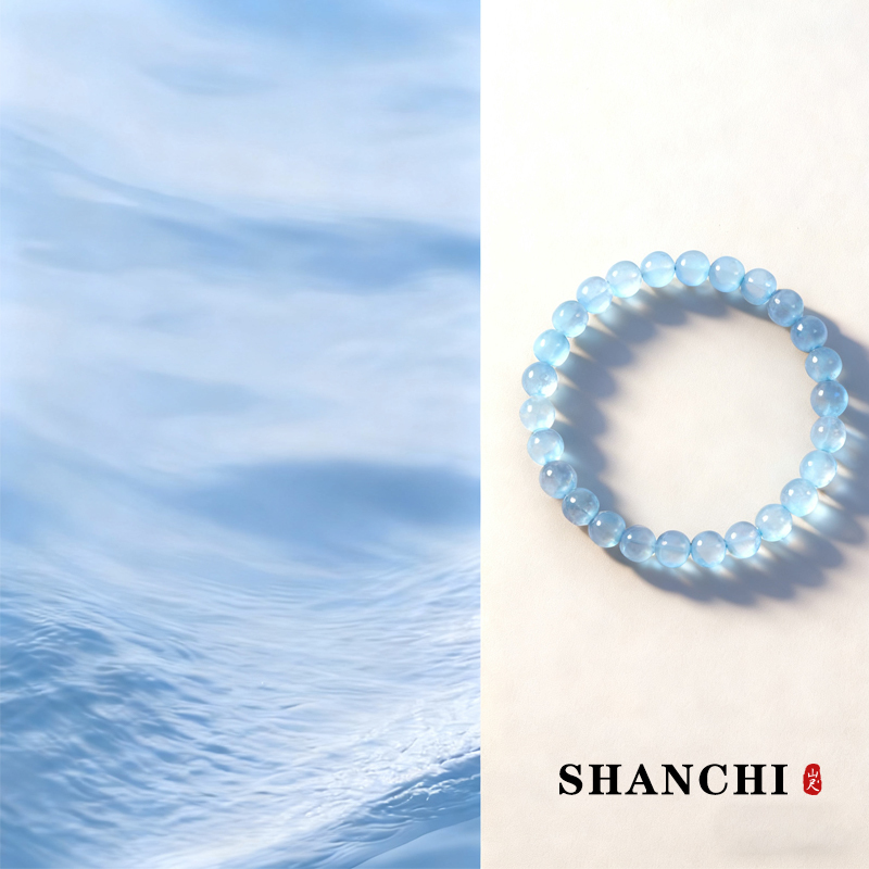 Aquamarine Crystal Bracelet, Natural Blue Crystal, Blue Chalcedony Bracelet, Five Elements Hydrating Blue Stacked Bracelet for Women, Sapphire Aquamarine Crystal Bracelet, Natural Blue Crystal, Blue Chalcedony Bracelet, Five Elements Hydrating Blue Stacked Bracelet for Women, Sapphire