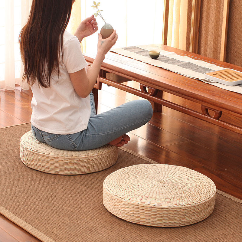 Straw-knitted tatami mat to take a seat Baier mat Thickening Zen mat Tea Road Cushion Vine chabru mat Phay Phay Pheron-Taobao