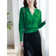 2022 spring new design niche gold trim embellished cashmere sweater loose and thin pullover bottoming shirt