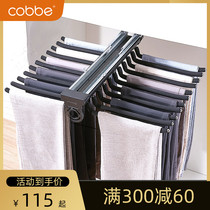Versatile telescopic side-mounted trousers rack top-fit damping push-pull drawer-containing deviner in Caberpants wardrobe